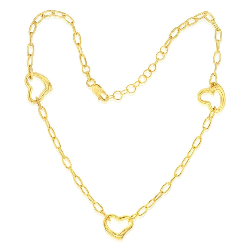 9ct Yellow Gold Silverfilled 65 Gauge Curb 25cm Anklet