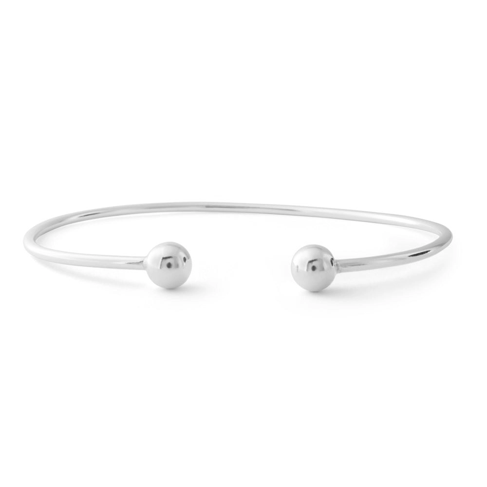 Sterling Silver Plain Torque Bangle