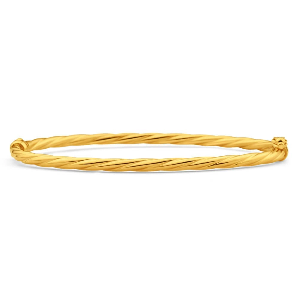 9ct Yellow Gold Silver Filled 3X60mm Bangle