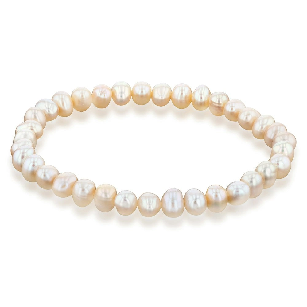 6mm Freshwater Pearl Peach Stretch Bracelet