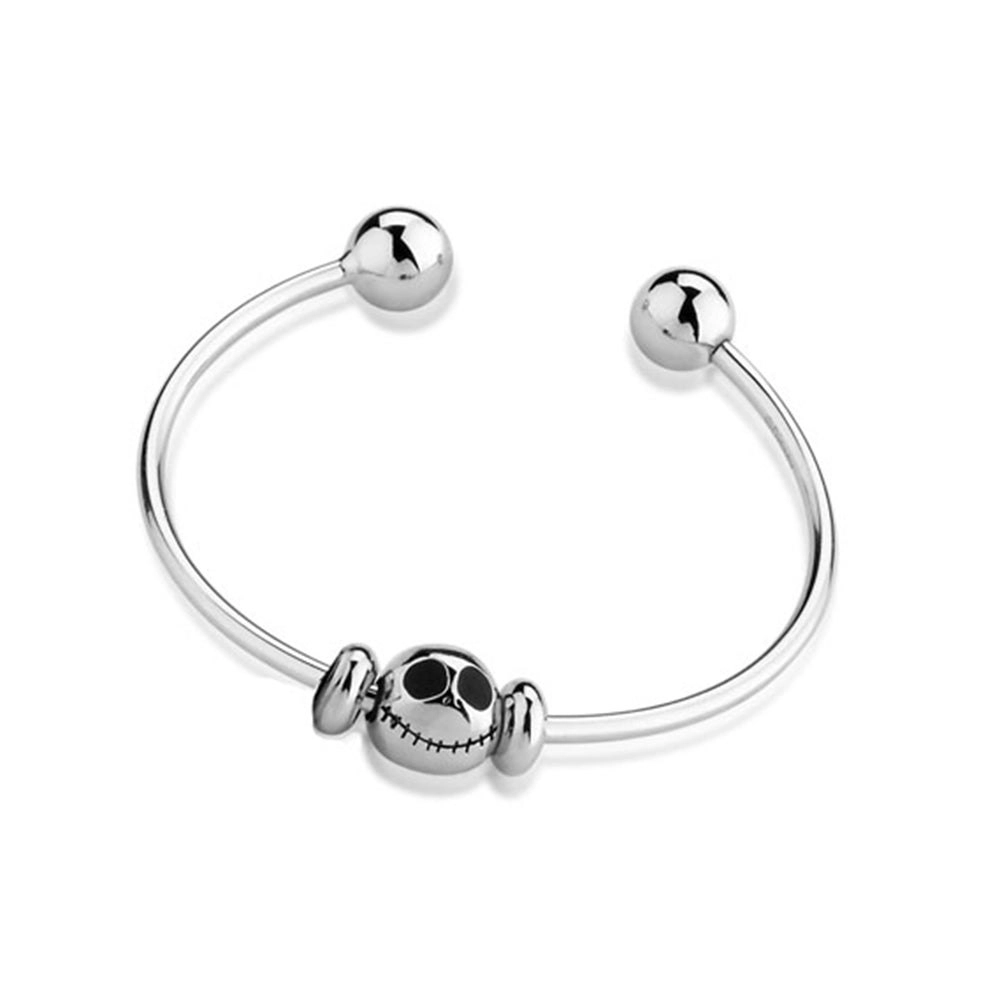 Disney Jack Skellington White Gold Plated 50mm Bangle