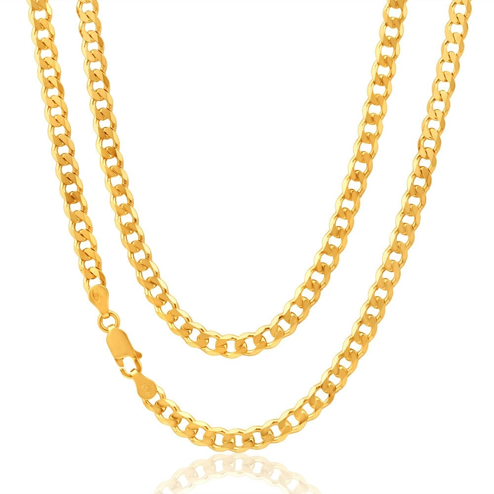 9ct Yellow Gold Curb 50cm Chain 120 Gauge