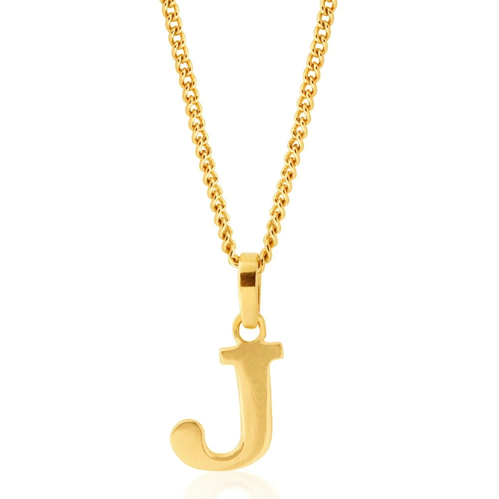 9ct Yellow Gold Initial "J" Pendant