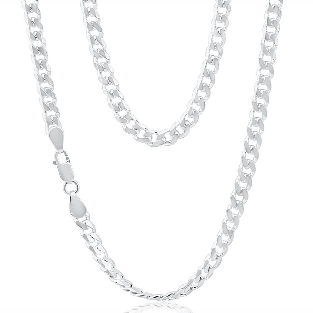 Sterling Silver Curb 150 Gauge 55cm Chain