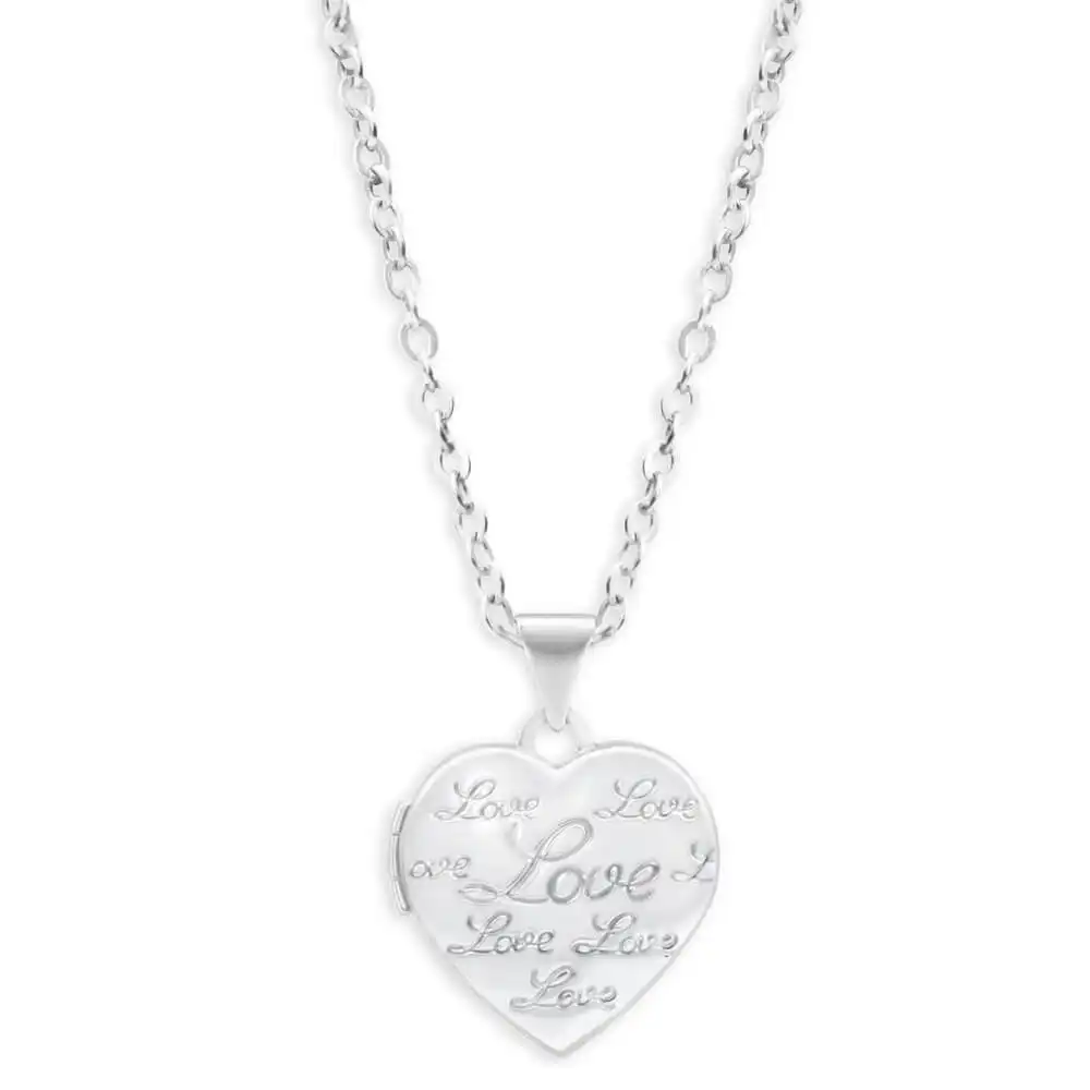 Sterling Silver Love Engraved Heart Locket