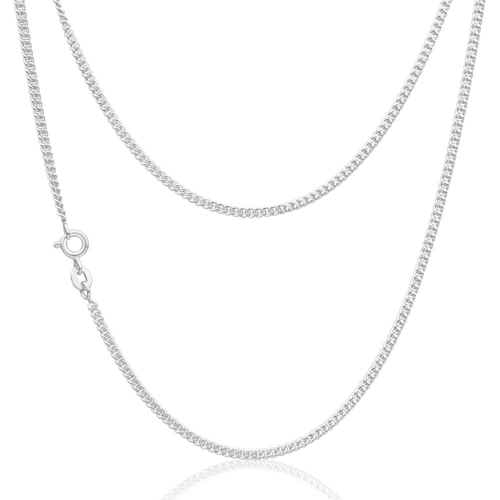 Sterling Silver Curb 60 Gauge 45cm Chain