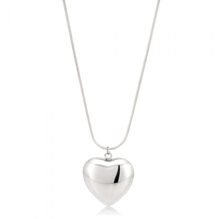 Stainless Steel Large Heart Pendant with 80cm Stainless Steel Chain