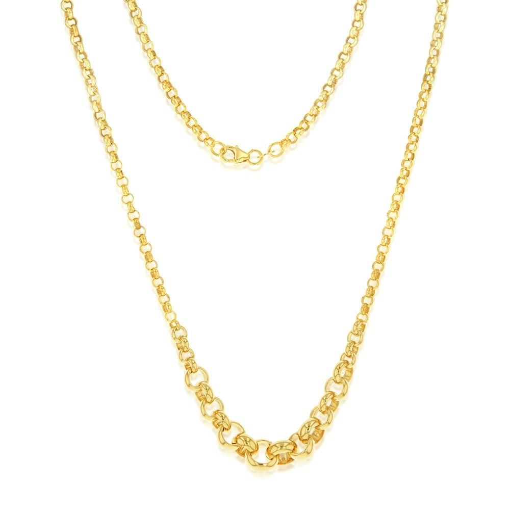 9ct Yellow Gold Silverfilled Fancy Belcher 45cm Chain