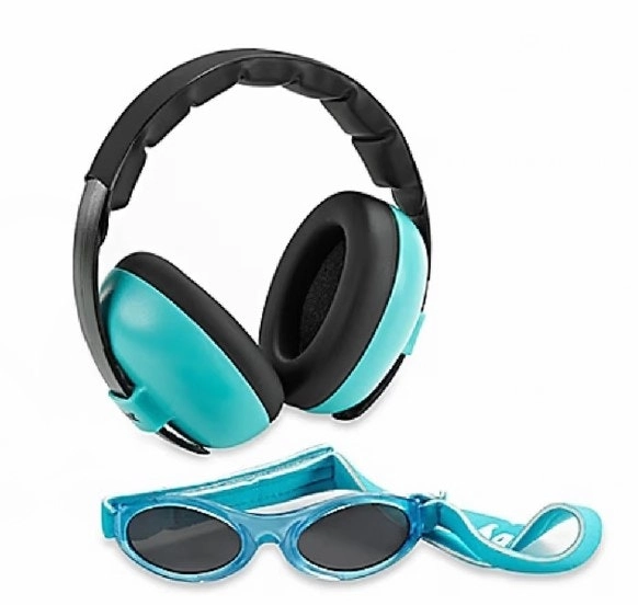 Banz Carewear Sunglasses/Ear Protection Baby Combo - Lagoon Blue