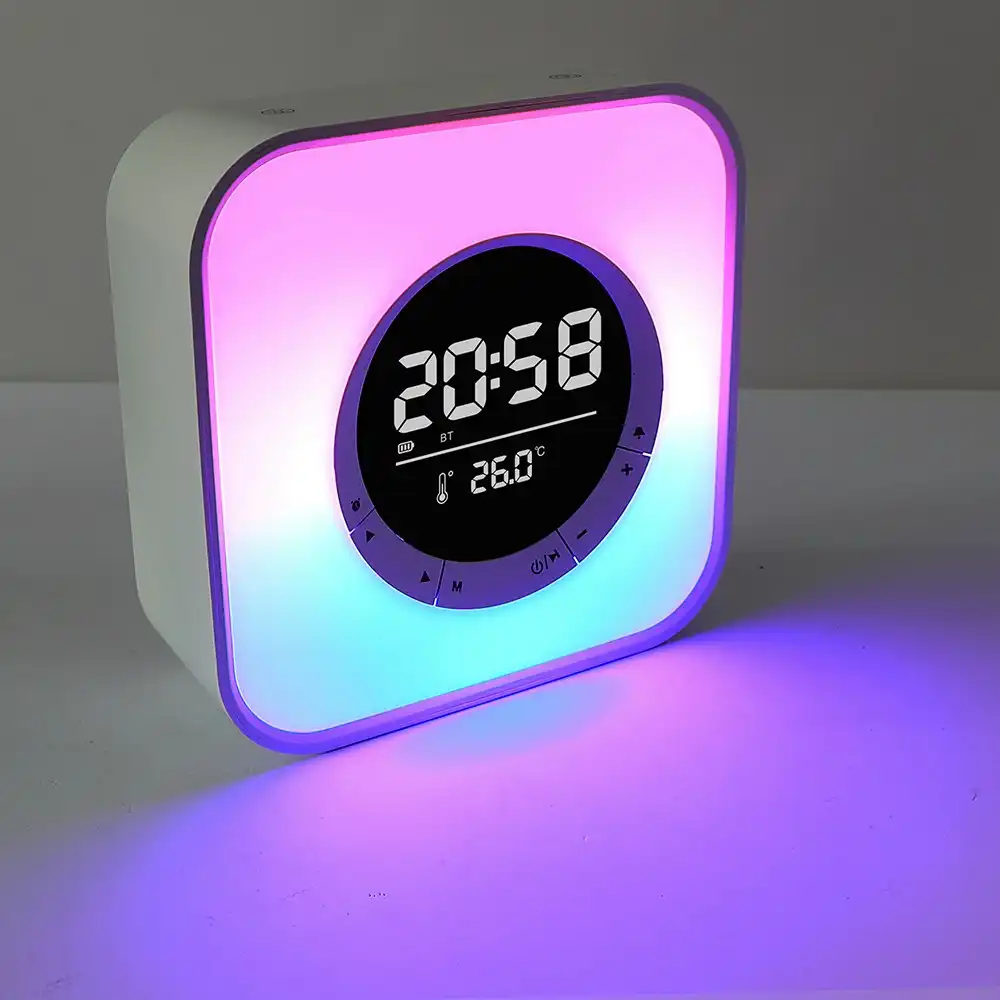 Portable Wireless Stereo Bluetooth Speaker With Alarm Clock And Temperature Display