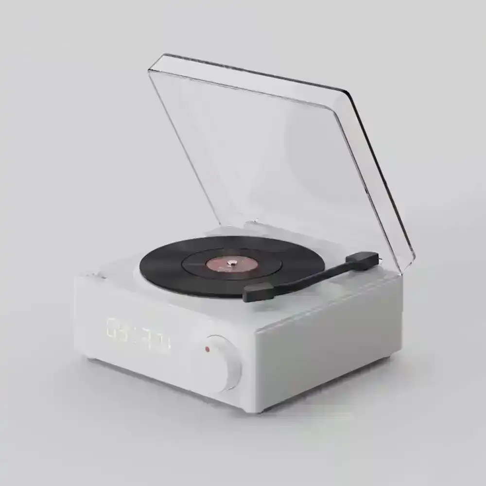 Retro Alarm Clock Vinyl Record Bluetooth Speaker