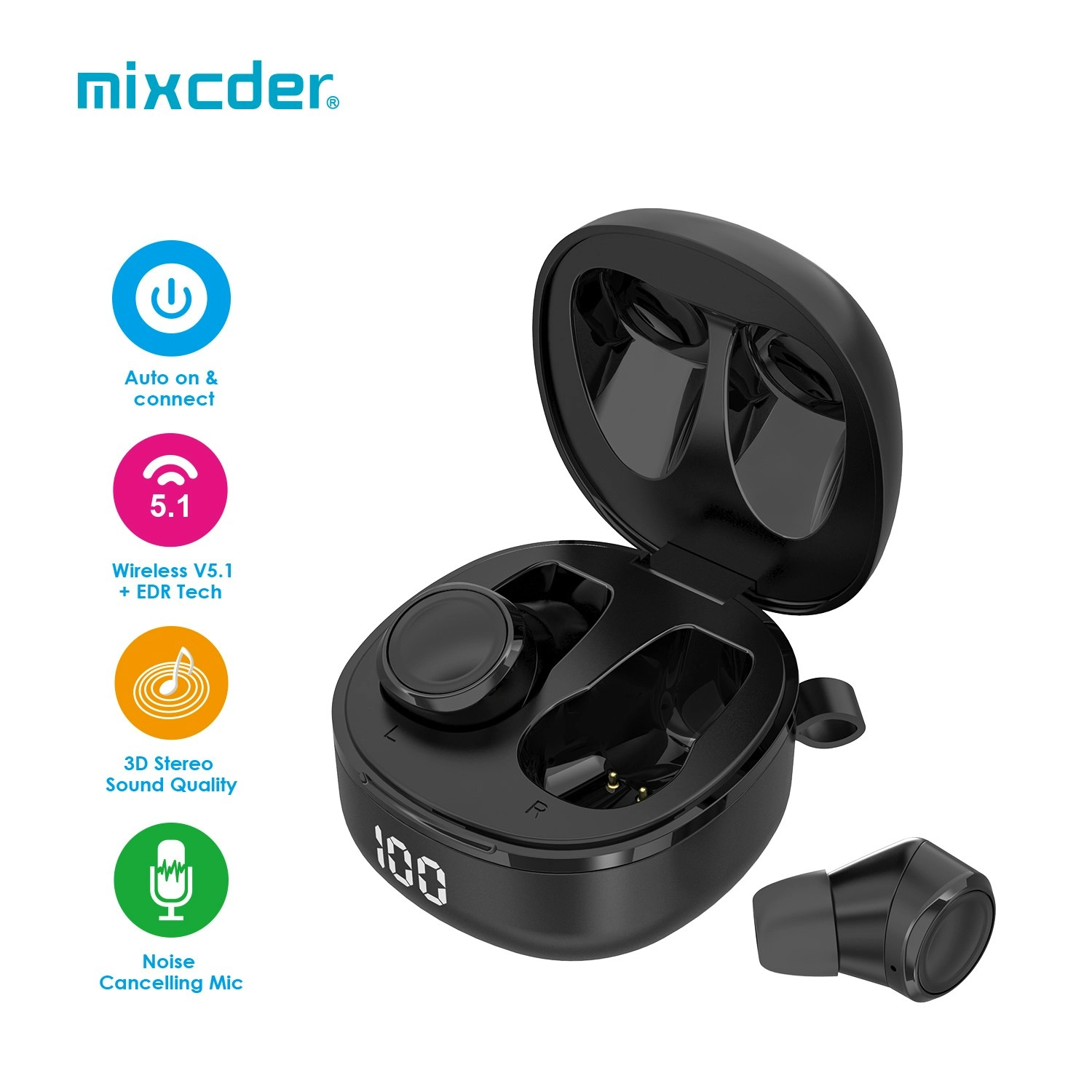 Mixcder X1 Pro UV Sterilisation Bluetooth 5.1 TWS Earphones with CVC 8.0 Noise Cancellation AptX IPX7 Waterproof