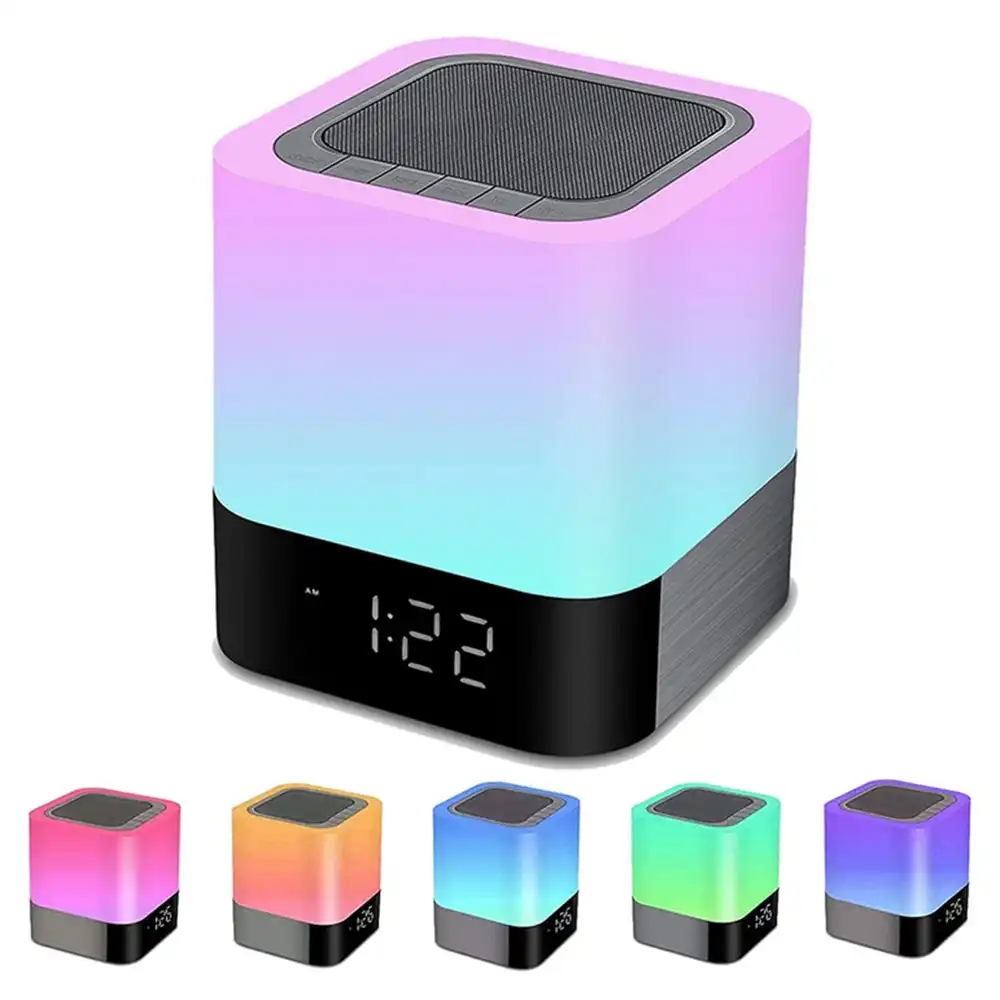 Bluetooth Speaker Night Lights Alarm Clock Bluetooth Speaker MP3 Player