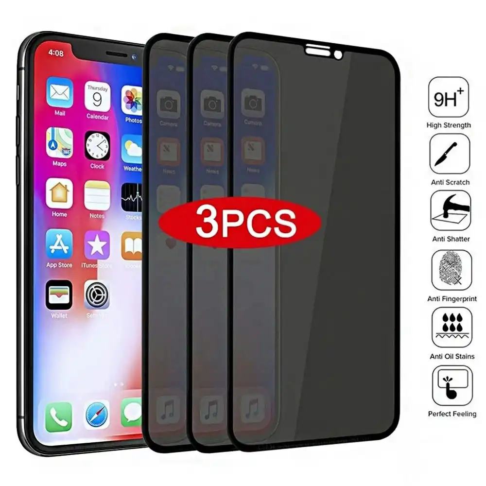 3 Pack Anti-Privacy tempered glass screen protector for iPhone 12/13