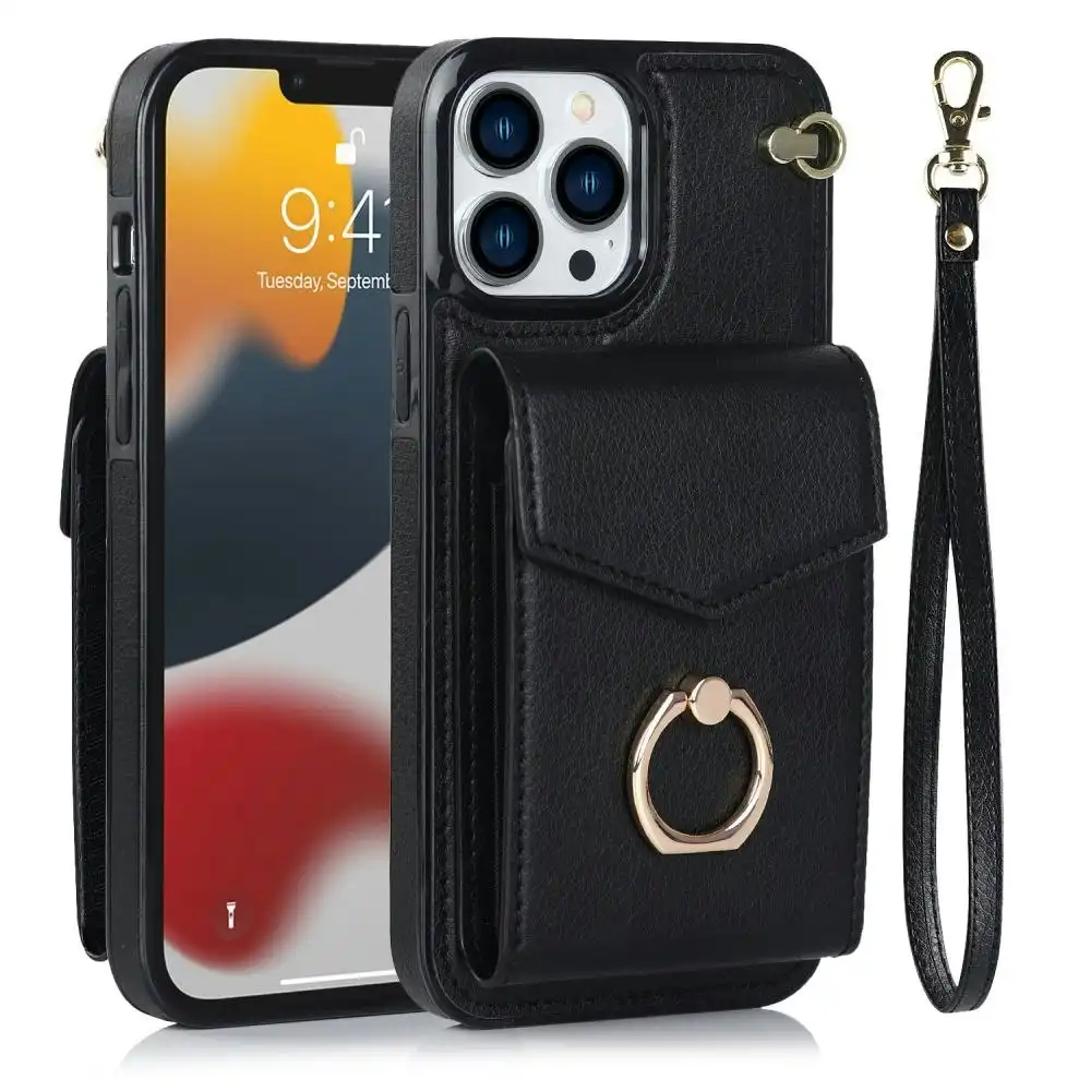iPhone Wallet With Card Holder and 360¡ãRotation Finger Ring for iphone