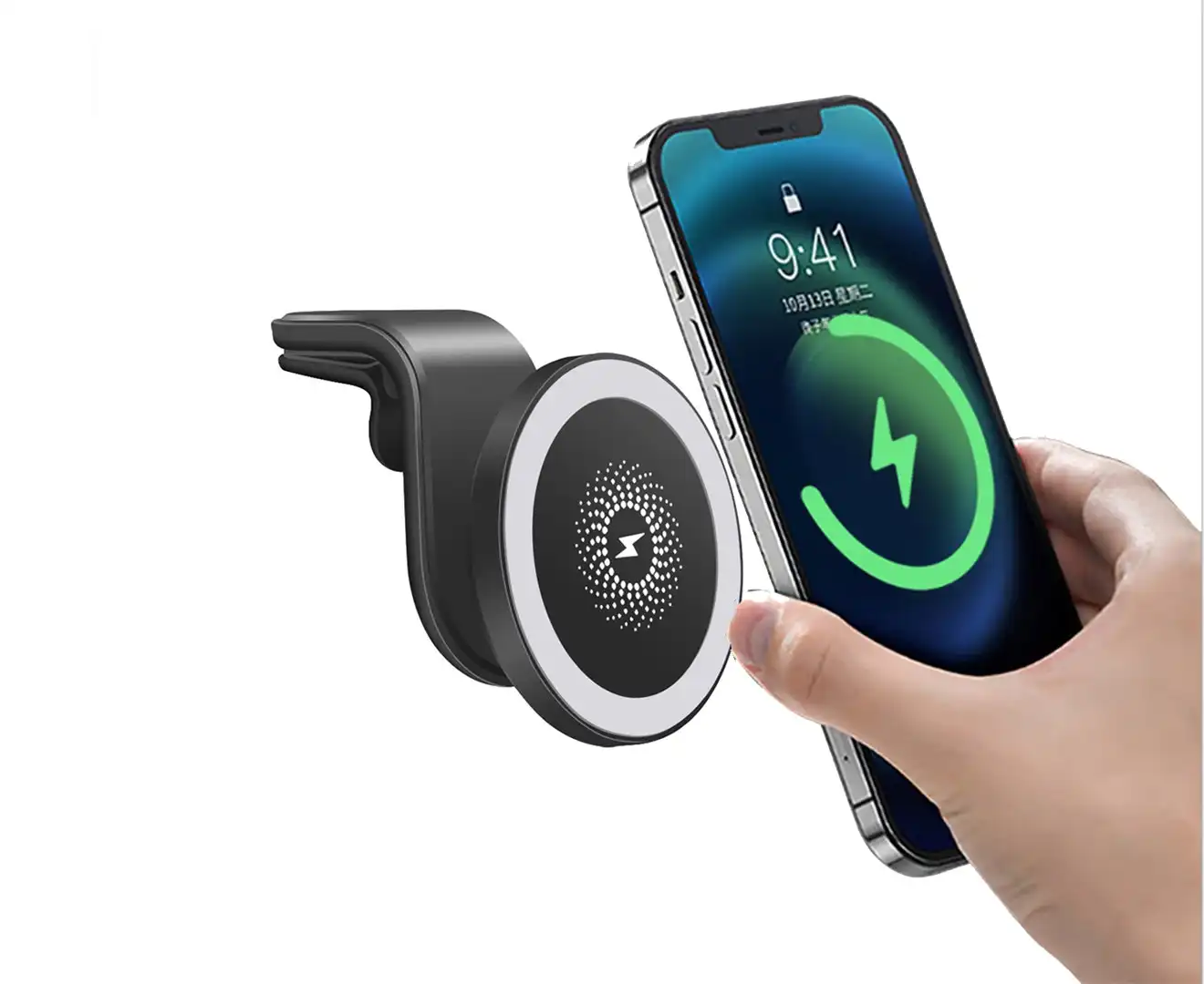 Magnetic 15W Fast Wireless Charger Car Air outlet Phone Holder for iPhone 12
