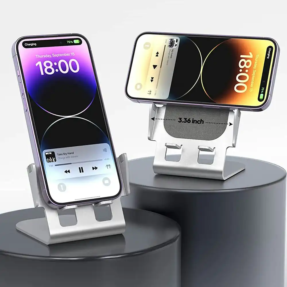 15W Fast Wireless Charger Ultra-Thin Aluminum Alloy Cell Phone Stand