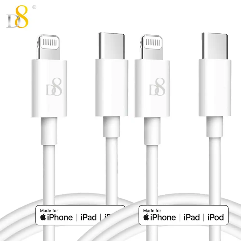 2Pcs Apple MFi Certified Type-C to Apple Cable for iPhone14Pro PD Fast Cable
