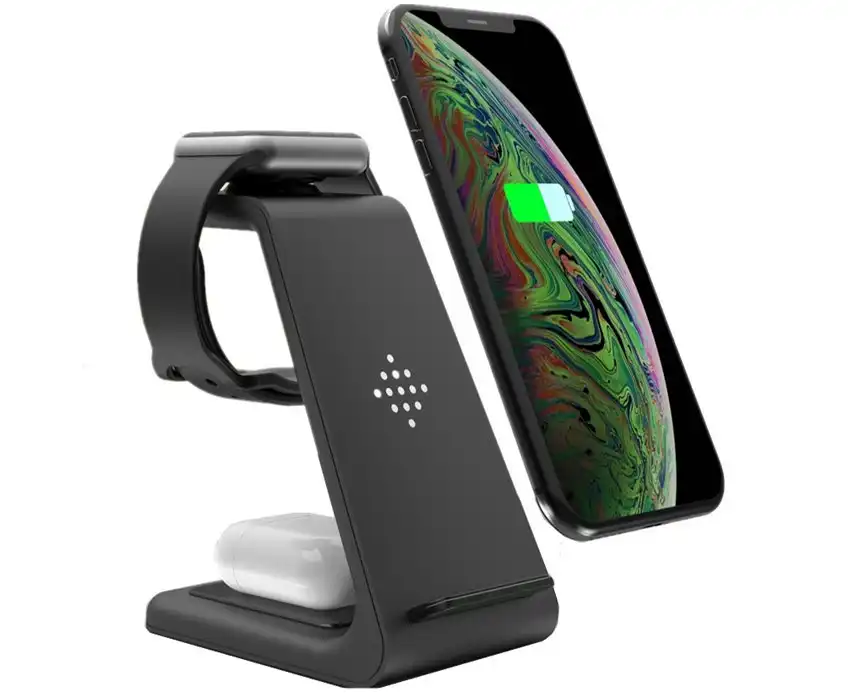 3 in 1 Wireless Charger Fast Charging for iPhone for Apple Watch -Black