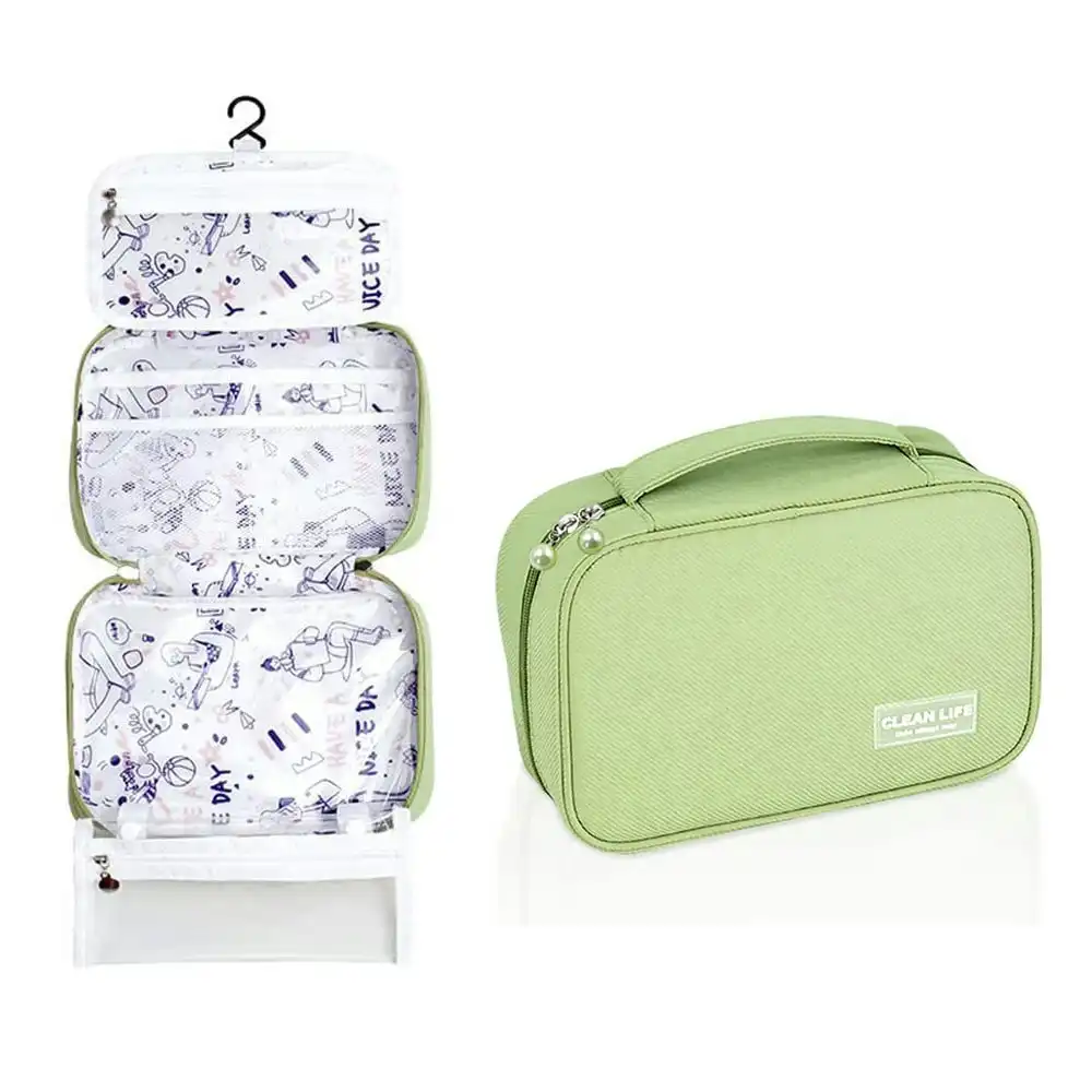 Hanging Toiletry Bag with Detachable Clear Bag Water-Resistant Cosmetic Bag