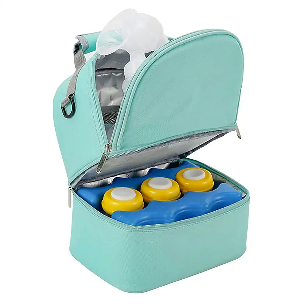 Portable Double Layer Breastmilk Cooler Bag Large Capacity Breast Milk Backpack