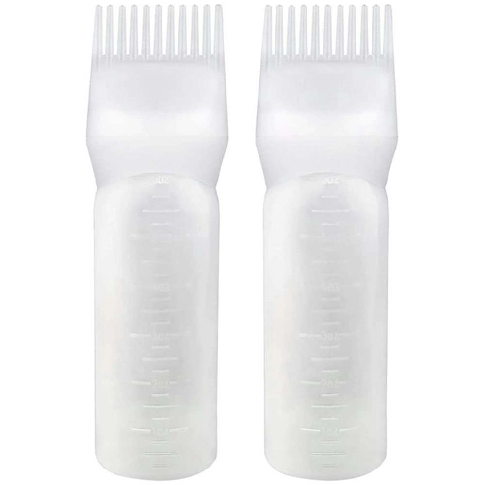 2 Pcs Graduated Scale Applicator Bottle for Hair Dye Bottle Applicator Brush