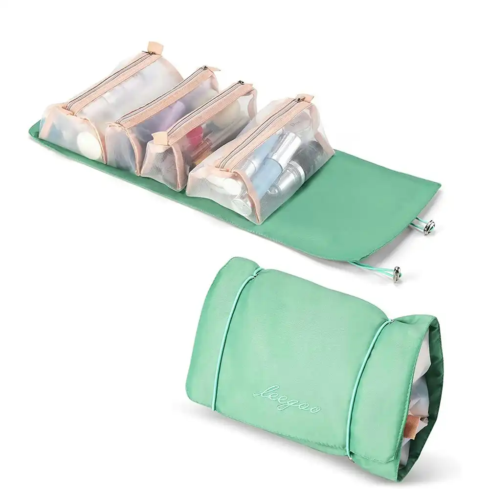 4-in-1 Hanging Toiletry Bag Travel Toiletries Foldable Compact Cosmetic Kit