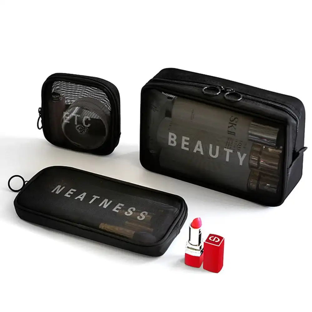 3 Pcs Makeup Bag Toiletry Bag Portable Cosmetic Pouch Travel Organizer For Women