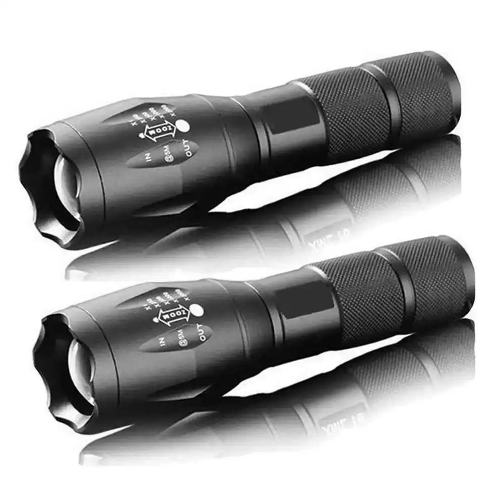 2pack Zoom LED Torch with Five Modes-Black