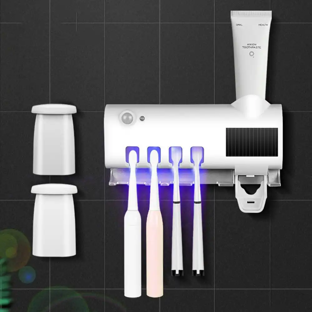 Perforation-free ultraviolet antivirus smart toothbrush holder rack