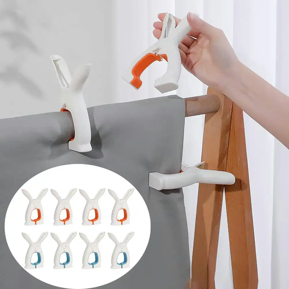 8 Pack Towel Clips Clothespins Windproof Clothes Hanging Peg Quilt Clamp Holder