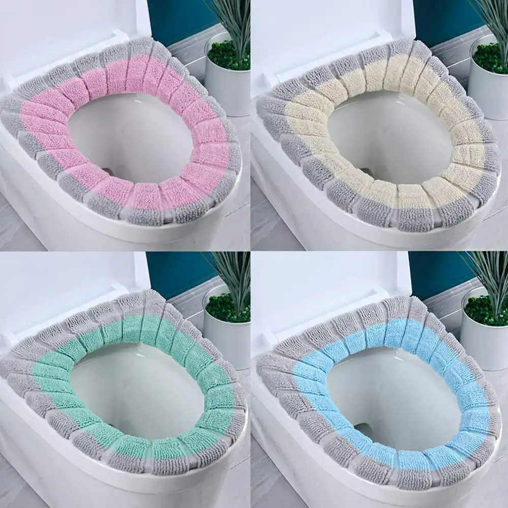 4 Pcs toilet cover knitted toilet seat cover