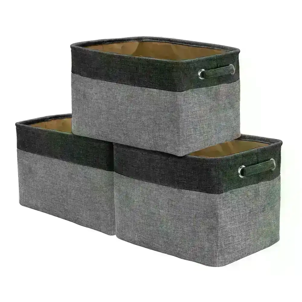 3-Pack Foldable Storage Basket Storage Cube Box Organizer With Handles