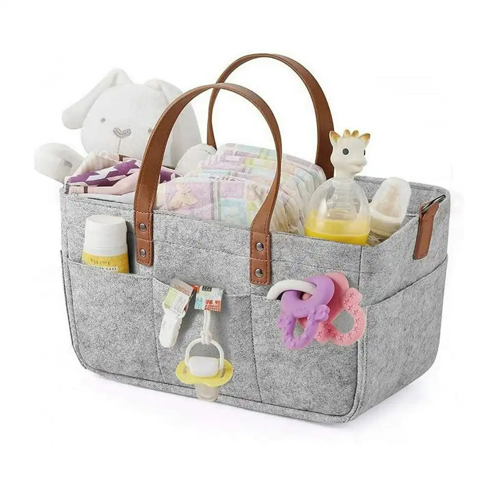 Baby diaper organizer foldable felt storage bag