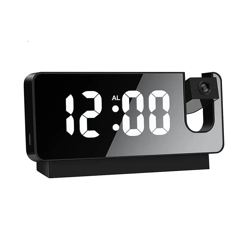 LED Digital Electronic Alarm Clock 180¡ãRotatable Projection USB Desktop Clock