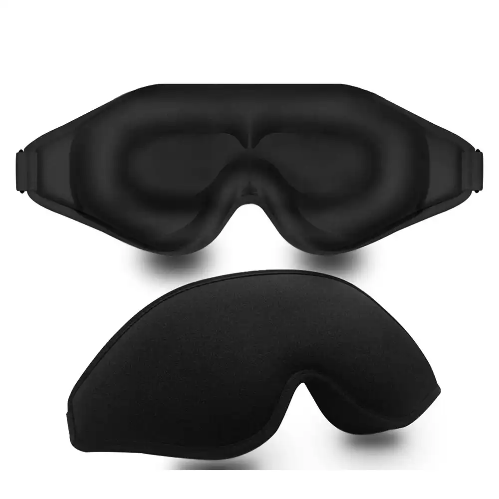 2 Pcs Sleep Mask 3D Deep Contoured Eye Covers for Sleeping With Adjustable Strap