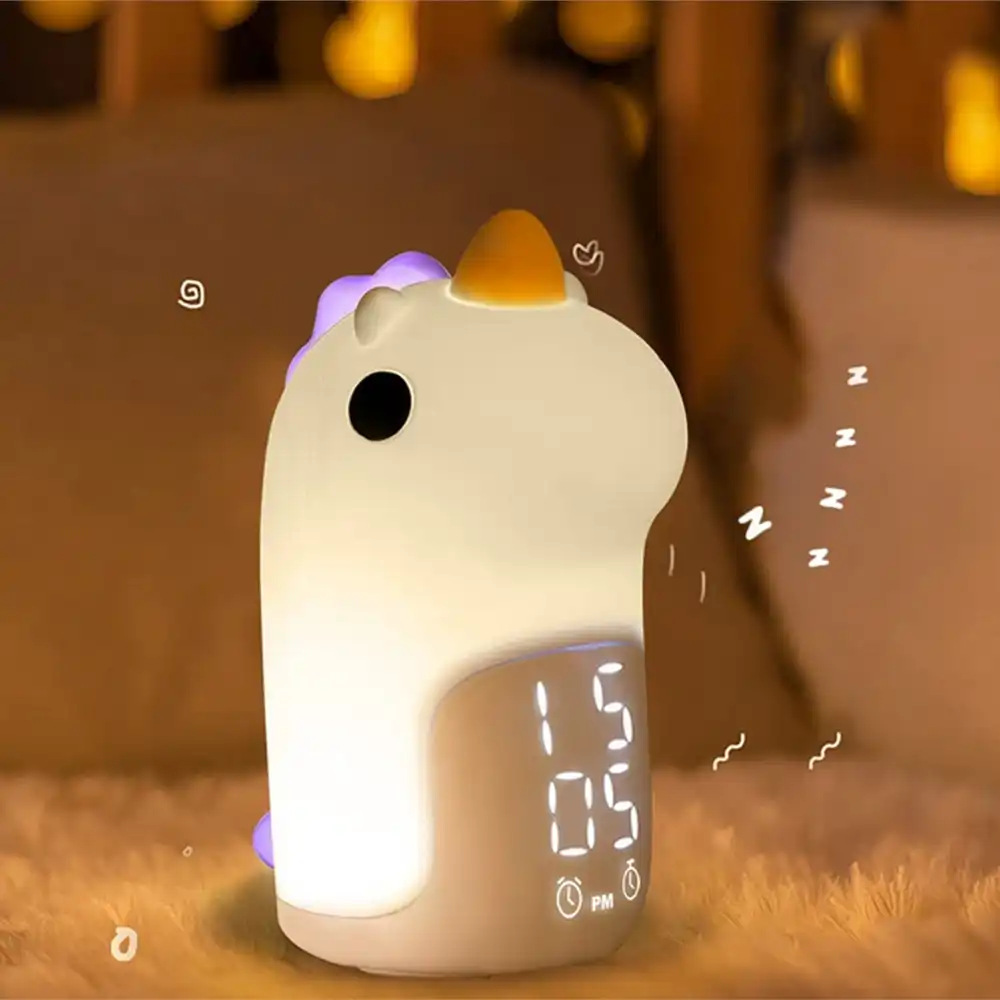 Unicorn Bedside Digital Alarm Clock for Kids,Children's Night Lights & Wake up Light