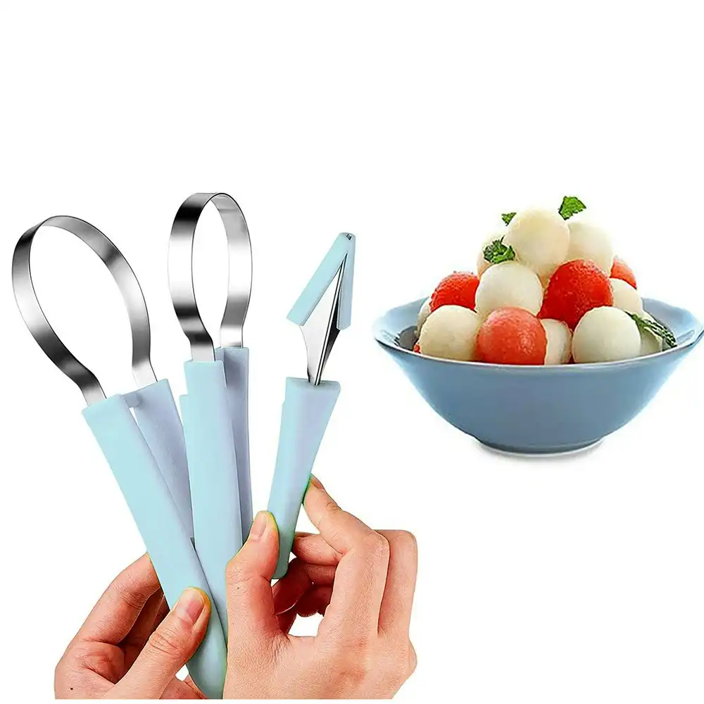 3 in 1 Stainless Steel Carving Knife Fruit Spoon Seed Remover