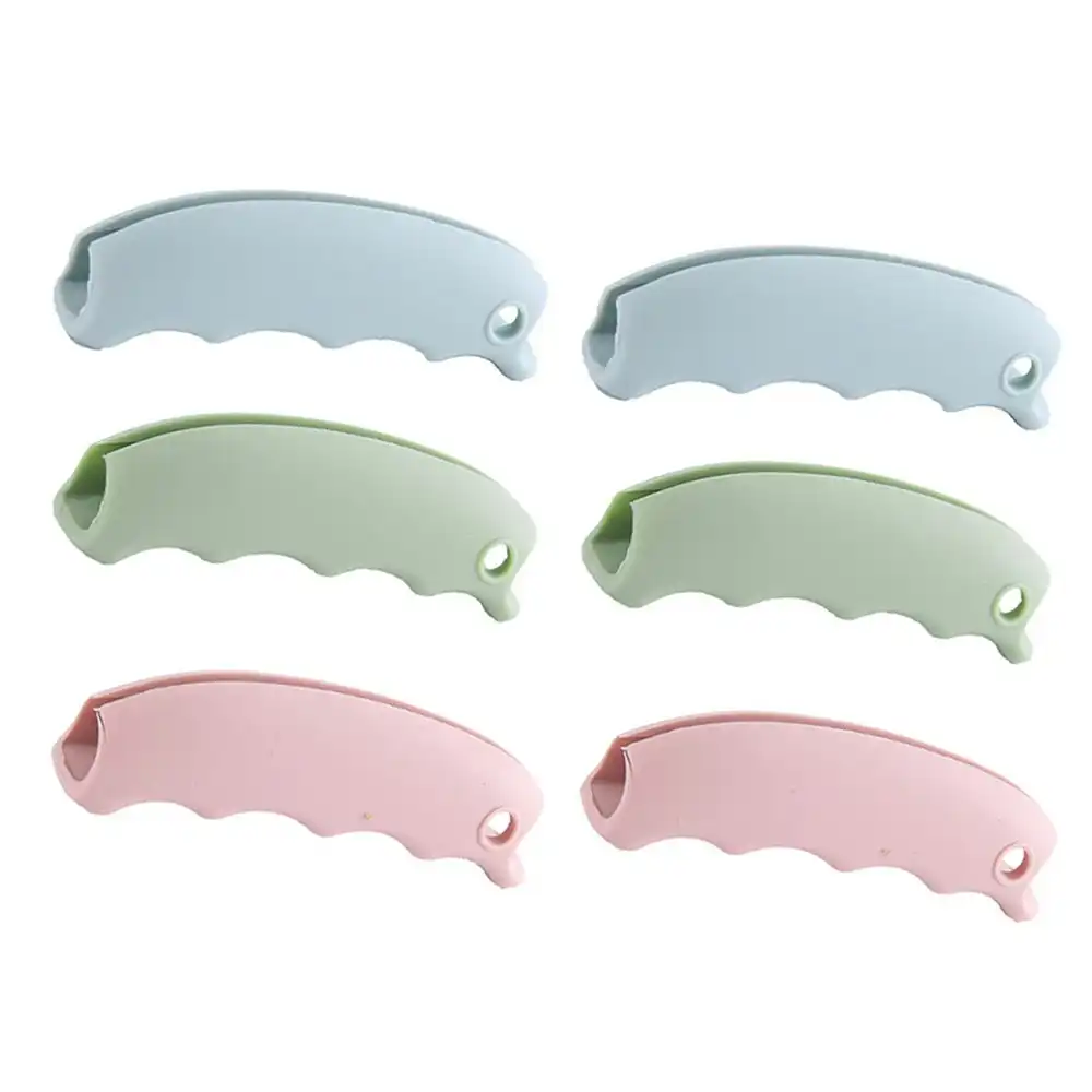 6Pcs Portable Silicone Mention Dish Protect Hands Trip Grocery Bag Holder Clips
