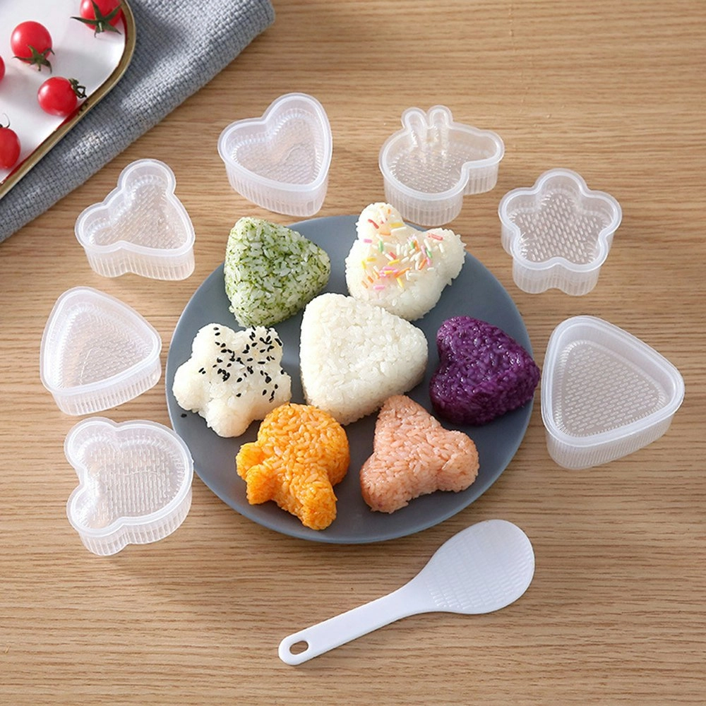 8Pcs Cartoon Shape Rice Ball Set Sushi Roll Sushi Mold Rice Ball Bento Mold