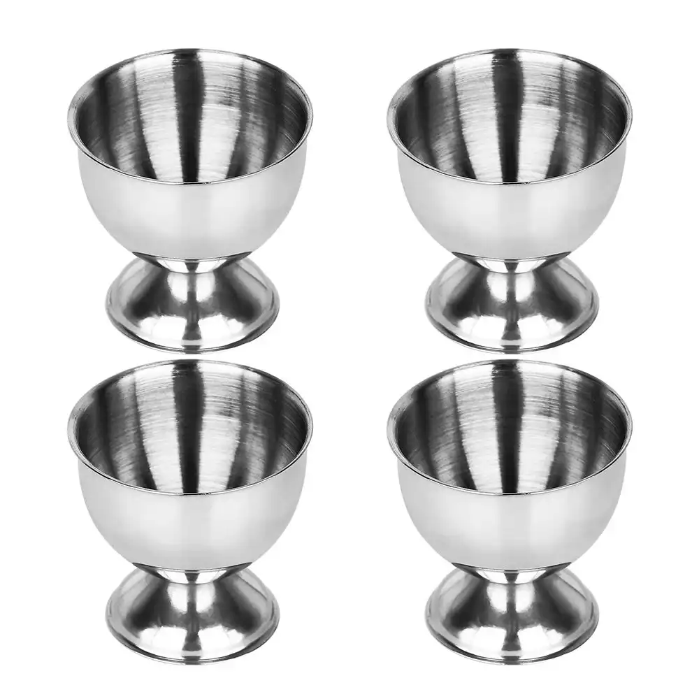 4 Packs Stainless Steel Egg Cup Tray Holder-Sliver
