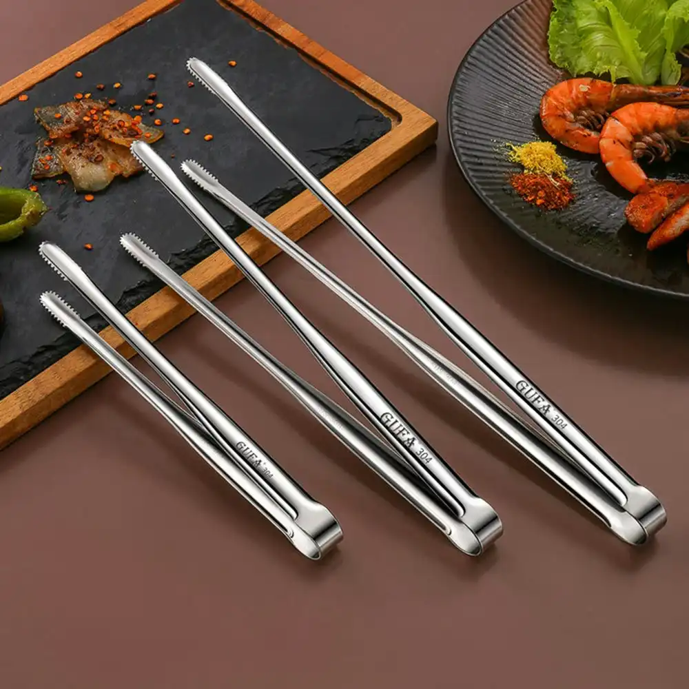 3Pcs Stainless Steel Grill Tongs Cooking Utensils For BBQ Baking Accessories