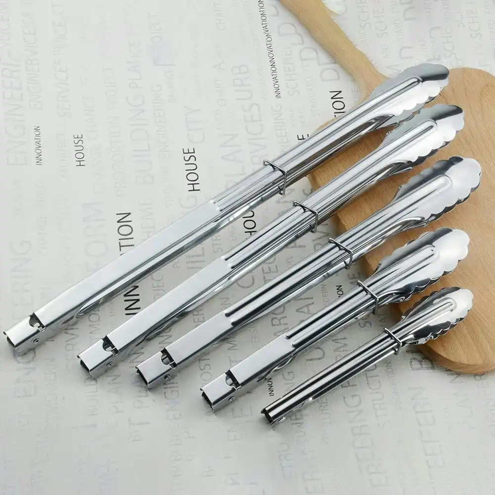 5 Pack Stainless Steel Serving Tongs Grilling Tongs Kitchen Pliers for Barbecue