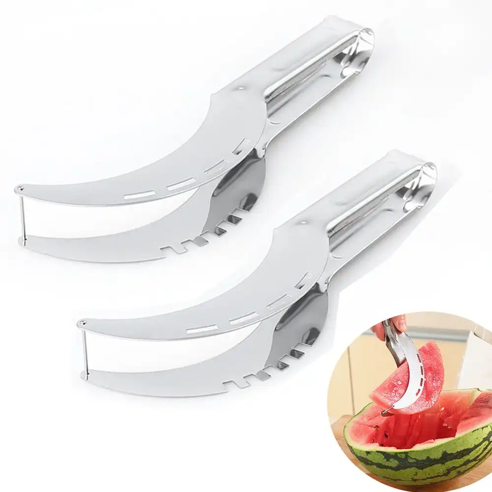2 pack stainless steel watermelon slicing-silver