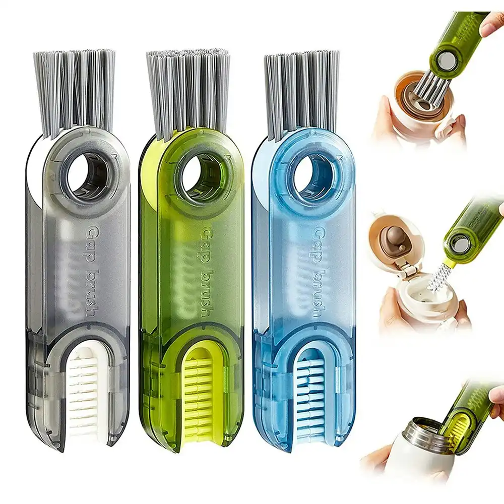 3Pcs 3 in 1 Cup Lid Cleaning Brush Set Multi-Functional Cup Cleaning Tools