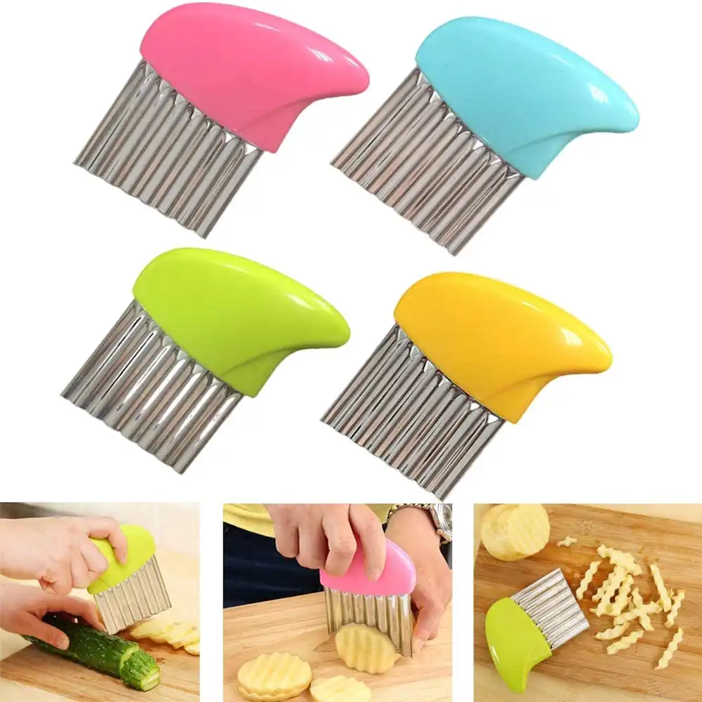 4 Pack Crinkle Cutter Cutting Tool French Fry Slicer Potato Cutter