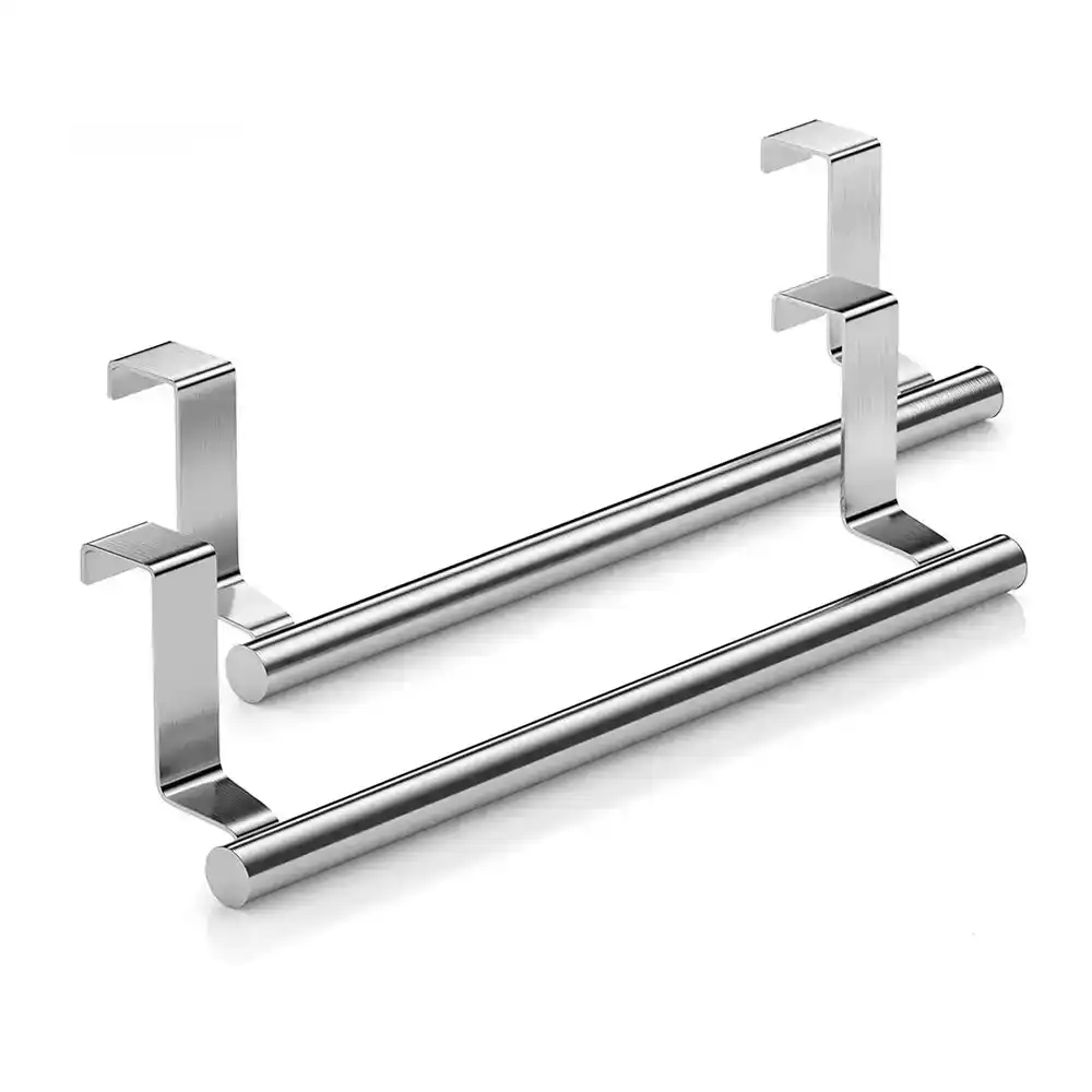 2 pack Stainless steel bathroom towel rack kitchen cabinet towel rag rack