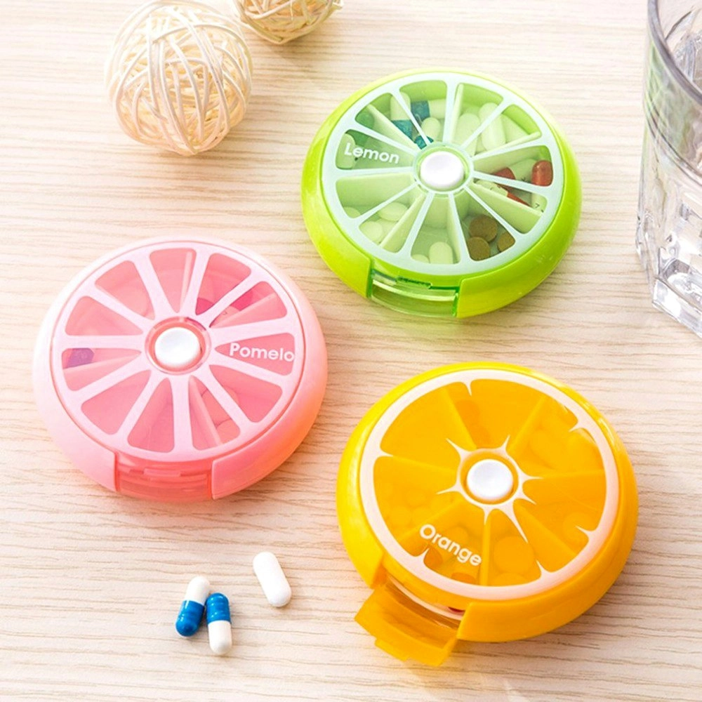 3 Pcs Portable Round Shape Medicine Pill Box 7 Days Weekly Travel Medicine Box