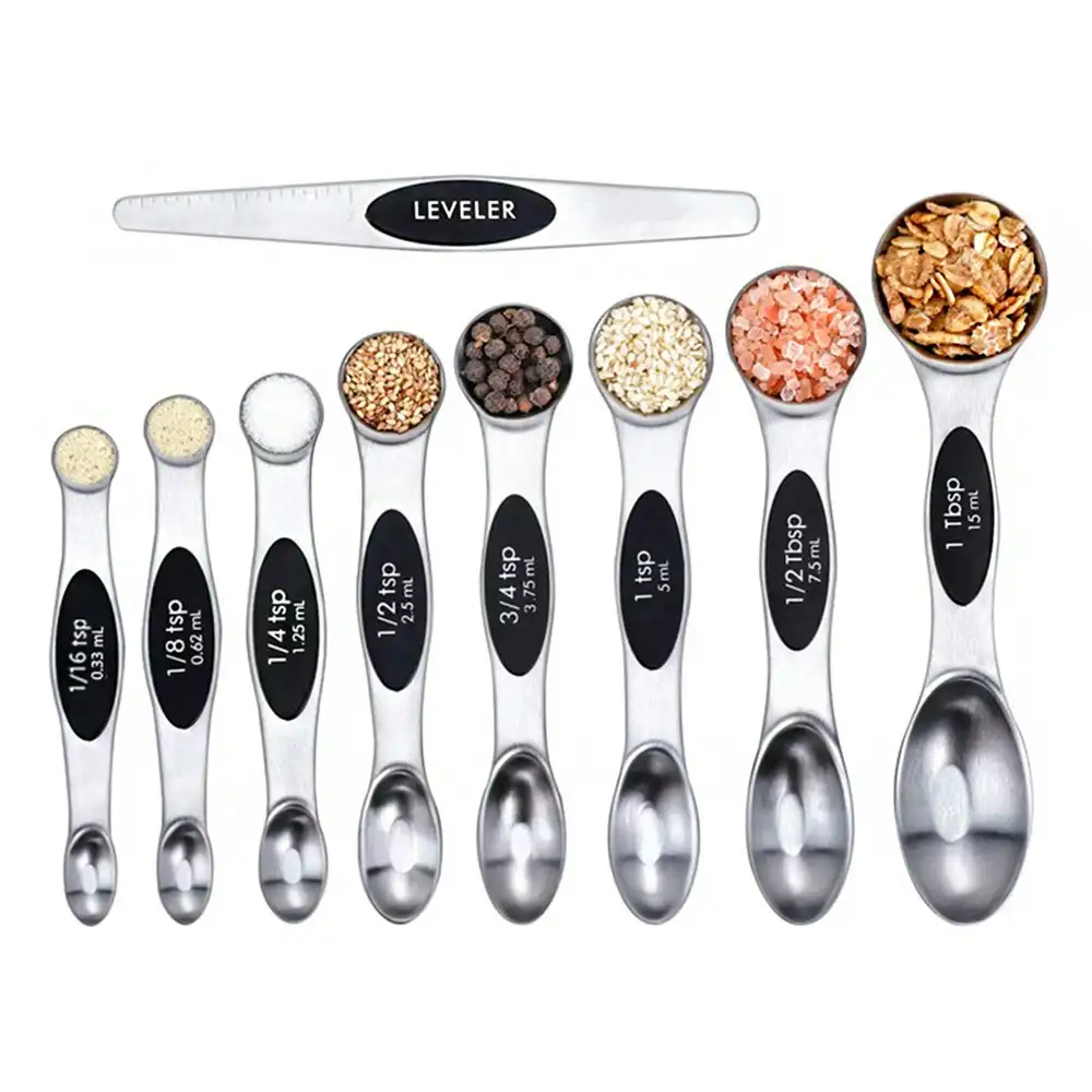 9 pack Magnetic double-headed measuring spoons baking tools stainless steel