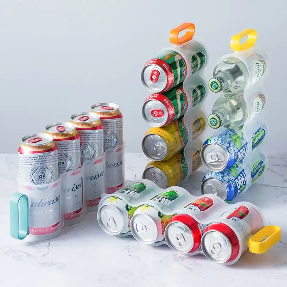 3Pcs Portable Refrigerator Organizer Bins Soda Can Organizer for Refrigerator